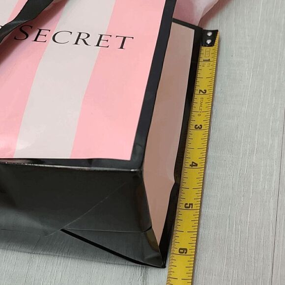 💗 VICTORIA'S SECRET Empty Paper Pink Shopping Gift Bag Cloth Handles w/Tissues - Picture 5 of 9